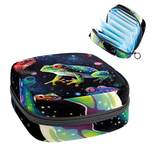 Reißverschluss Damenbinden Tasche Soft Menstruationspad Pouch Sternenhimmel Frog-616 Aufbewahrungstasche für Damenbinden Tamponhalter Pad Geldbörse von RODAILYCAY