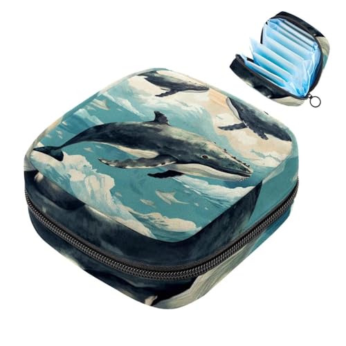 Reißverschluss Damenbinden Tasche Soft Menstruationspad Pouch Whale-1111 Aufbewahrungstasche für Damenbinden Tamponhalter Pad Geldbörse von RODAILYCAY