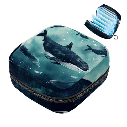 Reißverschluss Damenbinden Tasche Soft Menstruationspad Pouch Whale-935 Aufbewahrungstasche für Damenbinden Tamponhalter Pad Geldbörse von RODAILYCAY