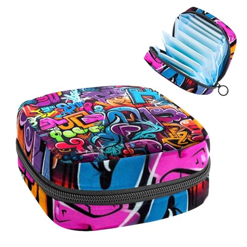 Reißverschluss Damenbinden Tasche Weiche Menstruationspads Beutel Graffiti-603 Aufbewahrungstasche für Damenbinden Tamponhalter Pad Geldbörse von RODAILYCAY