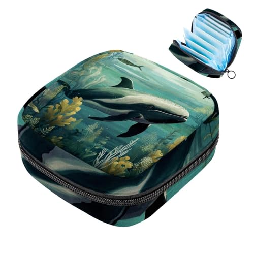 Reißverschluss Damenbinden Tasche Weiche Menstruationspads Beutel Whale-990 Aufbewahrungstasche für Damenbinden Tamponhalter Pad Geldbörse von RODAILYCAY