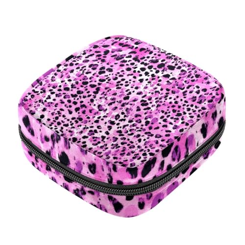 Rosa Leopard Reißverschluss Damenbinden Tasche Weiche Menstruationspolster Beutel Aufbewahrungstasche für Damenbinden Tamponhalter Geldbörse von RODAILYCAY
