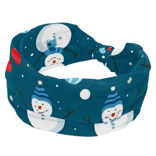 Rutschfestes breites Stirnband, Weihnachts-Schneemann-Stirnbänder für Frauen und Mädchen, elastisches Haarband, verdrehter Kopfwickel, Haarschmuck von RODAILYCAY