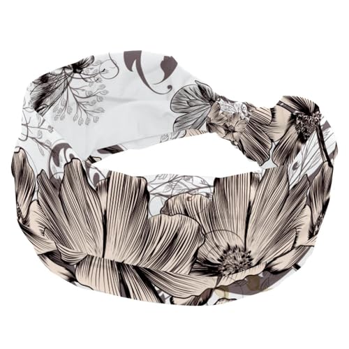 Schmetterling Blumen Frühling Damen Stirnbänder Elastisch Breit Stirnband Anti-Rutsch Haarband Feuchtigkeitstransport Workout Stirnband für Yoga Gym Laufen Fitness Sport von RODAILYCAY
