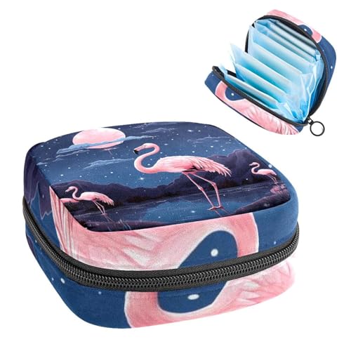 Sternenhimmel Flamingo-148 Erste Periode Kit für Mädchen, Tampon-Slipeinlagen, Menstruations-Geldbörse, Stilleinlagen-Halter mit Reißverschluss, Hygiene-Serviettenbeutel-Organizer von RODAILYCAY