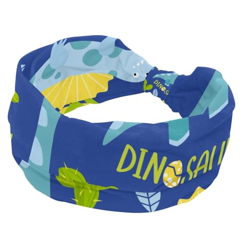 Stirnbänder für Damen, Dinosaurier-Ei, Kaktus, modisches breites Stirnband, Kreuz-elastisches Kopfwickel, Schweiß-Sport, Workout, Turban-Stirnband von RODAILYCAY