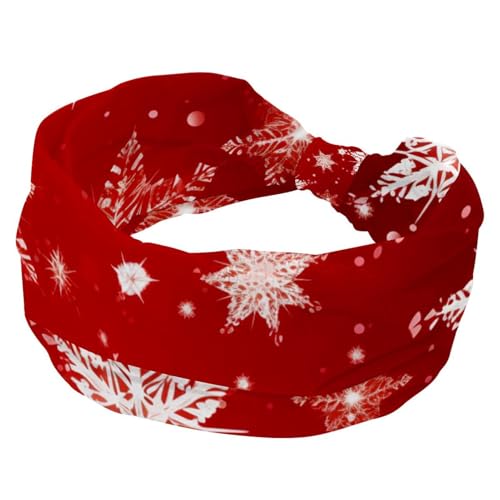 Stirnbänder für Damen, Mädchen, Damen, rutschfestes Make-up-Stirnband, Frohe Weihnachten, Schneeflocke, breite Oberseite, Turban-Haarband, geknotetes Haar von RODAILYCAY