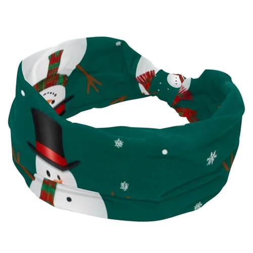 Stirnbänder für Damen, Weihnachts-Schneemann, dehnbar, breite Haarbänder, modische Turban-Stirnbänder, rutschfest, Workout, Sport, Kopfwickel von RODAILYCAY