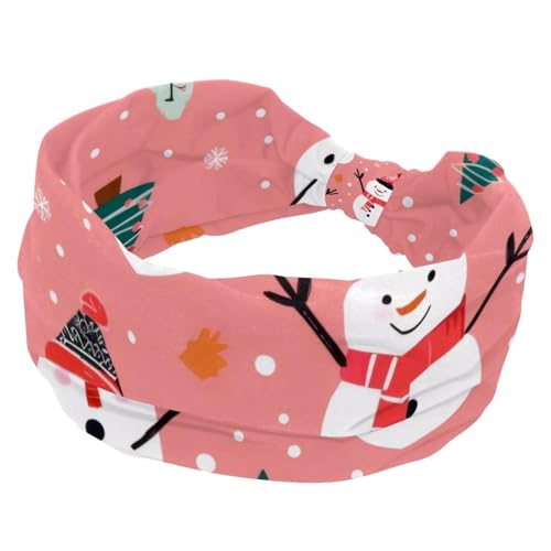 Stirnbänder für Damen, Weihnachtsbaum, Schneemann, Schneeflocke, rosa Hintergrund, Sport, dehnbar, Turban-Stirnband, weich, geknotet, Haarband, Haarband für Yoga, Workout, Alltag Stirnbänder für Damen, Weihnachtsbaum, Schneemann, Schneeflocke, rosa Hintergrund, Sport, dehnbar, Turban-Stirnband, weich, geknotet, Haarband, Haarband für Yoga, Workout, Alltag von RODAILYCAY