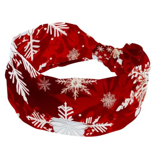 Stirnbänder für Damen, Workout, Frohe Weihnachten, Schneeflocke, geknotet, dehnbar, rutschfest, Yoga, Sport, Turban von RODAILYCAY