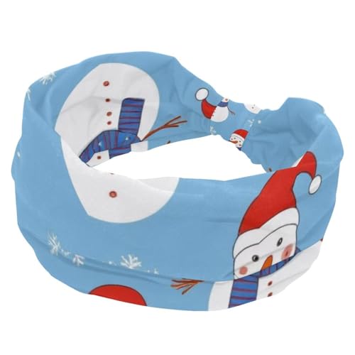 Stirnbänder für Damen und Damen, rutschfestes Make-up-Stirnband, Weihnachts-Schneemann, breite Oberseite, Turban-Haarband, geknotete Haarwickel von RODAILYCAY