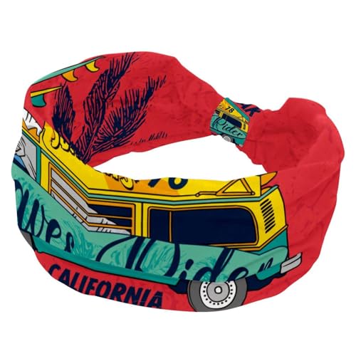 Stirnbänder für Frauen, Dinosaurier-Surfclub, breites Stirnband, gedrehtes geknotetes Yoga-Workout-Haarband, weiches elastisches Headwrap, modisches Haar-Accessoire von RODAILYCAY