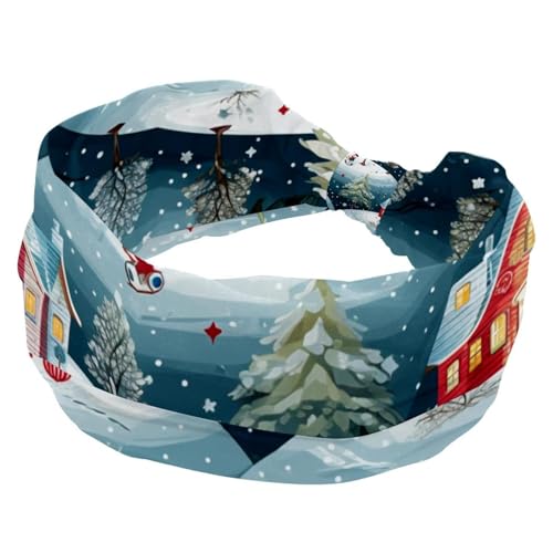 Stirnbänder für Frauen, gedrehte Kreuz-Stirnbänder, Frohe Weihnachten, elastische Haarbänder, weich, rutschfest, für Workout, Yoga, modisches Haar-Zubehör von RODAILYCAY