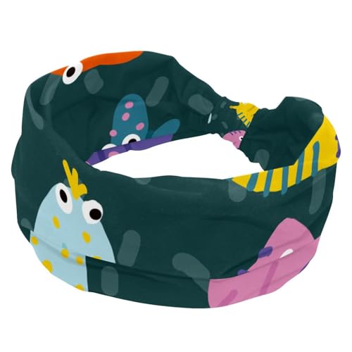 Stirnbänder für Frauen, lustige Socken, Puppen, breites Stirnband, geknotetes Yoga-Workout-Haarband, weiches elastisches Headwrap, modisches Haarzubehör von RODAILYCAY