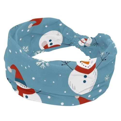 Stirnbänder für Frauen und Mädchen, Frohe Weihnachten, Schneemann, elastisches Haarband, rutschfestes breites Stirnband, verdrehter Kopfwickel, Haarschmuck von RODAILYCAY