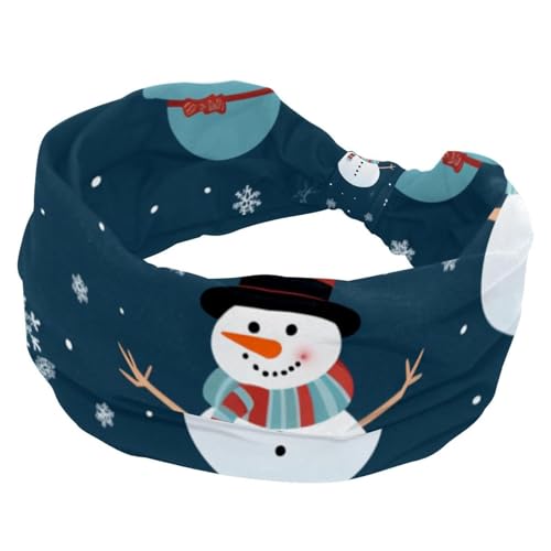Stirnbänder für Frauen und Mädchen, Frohe Weihnachten, Schneemann, elastisches Haarband, rutschfestes breites Stirnband, verdrehter Kopfwickel, Haarschmuck von RODAILYCAY