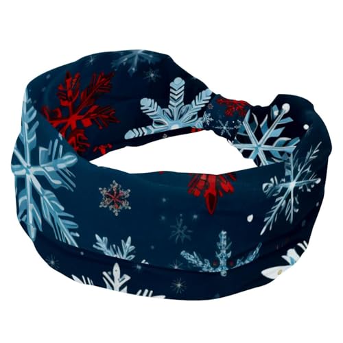 Stirnbänder für Frauen und Mädchen, elastisches Haarband, rutschfest, breites Stirnband, Frohe Weihnachten, Schneeflocke, verdrehter Kopf, Haarschmuck von RODAILYCAY