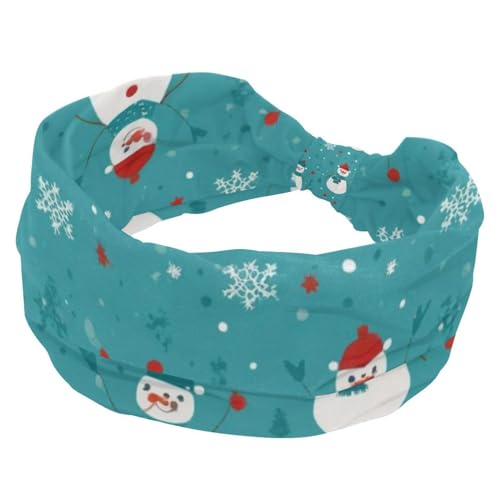 Stirnband für Mädchen und Frauen, Weihnachten, Schneemann, weicher Turban-Stirnband, Kreuz-gedrehtes breites Haarband, elastisches Yoga-Workout-Kopfstück von RODAILYCAY