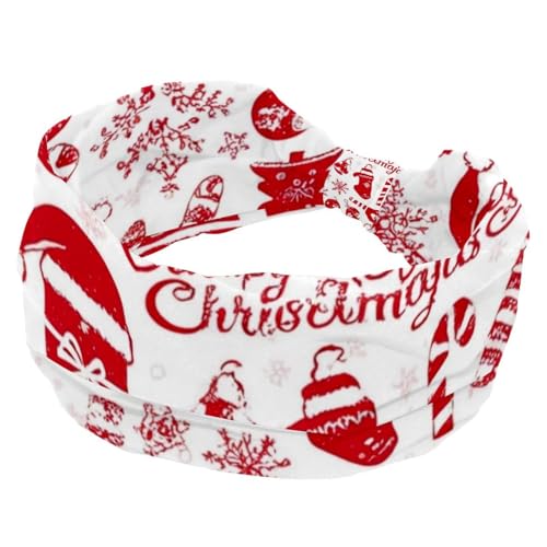 Stretch-Sport-Stirnband für Damen, weiches Stirnband, rutschfestes Haarband, Haar-Accessoires, Weihnachts-Schneeflocken-Baum-Socken, geknotete Haarbänder von RODAILYCAY