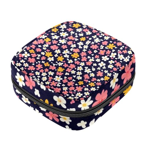 Tampon-Slipeinlagen, Menstruations-Geldbörse, Stillunterlagen-Halter mit Reißverschluss, bunte Blume, nahtlos, Servietten-Organizer, zum Sammeln von RODAILYCAY
