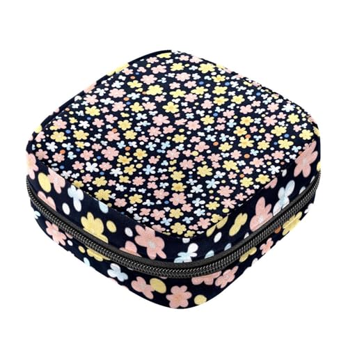Tampon-Slipeinlagen, Menstruations-Geldbörse, Stillunterlagenhalter mit Reißverschluss, buntes Ditsy-Blumenmuster, Hygiene-Servietten-Organizer von RODAILYCAY
