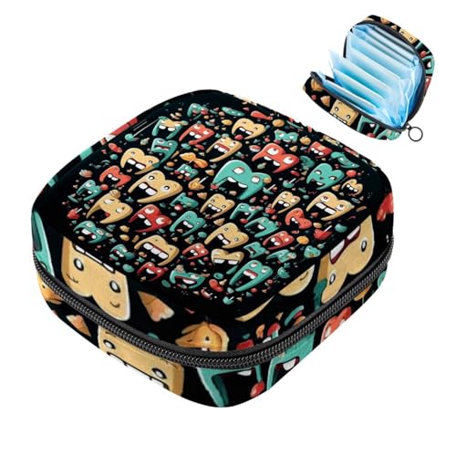 Teeth-337 Set für die erste Periode für Mädchen, Tampon-Slipeinlagen, Menstruations-Geldbörse, Stilleinlagen-Halter mit Reißverschluss, hygienischer Serviettenbeutel-Organizer von RODAILYCAY