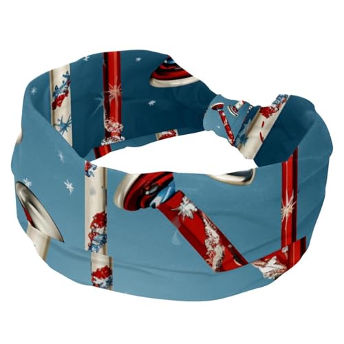 Turban-Stirnbänder für Frauen, Frohe Weihnachten, weiche breite Haarbänder, dehnbare Headwraps, gedrehter Knoten, Kreuz-Stirnband, modisches Haarzubehör von RODAILYCAY