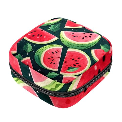 Watermelon-1910 First Period Kit für Mädchen, Tampon-Slipeinlagen, Menstruations-Geldbörse, Stillunterlagen-Halter mit Reißverschluss, hygienischer Serviettenbeutel-Organizer von RODAILYCAY