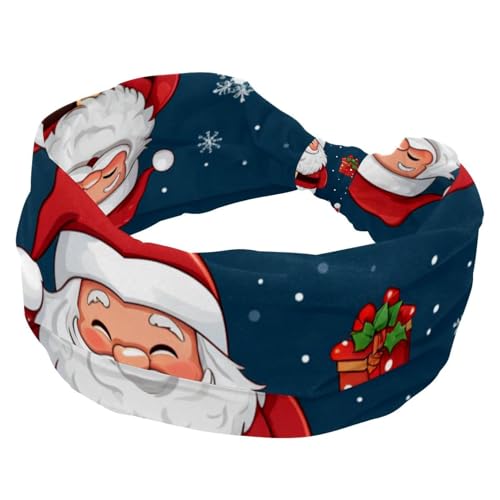Weiche Turban-Stirnbänder für Damen, modisch, breit, rutschfest, dehnbar, für Weihnachten, Weihnachtsmann von RODAILYCAY