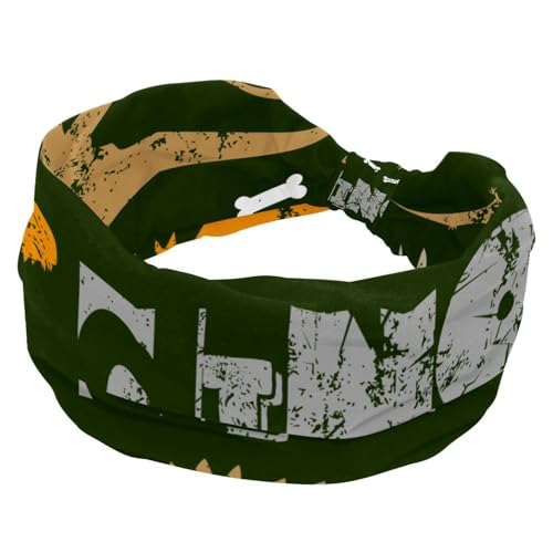 Weiches Stirnband mit Dinosaurier-Fußabdruck-Muster, breite Turban-Haarbänder, rutschfeste Kopfwickel, elastisches Schweiß-Yoga-Workout-Stirnband, Kreuzknoten-Haarband, Bandana, von RODAILYCAY
