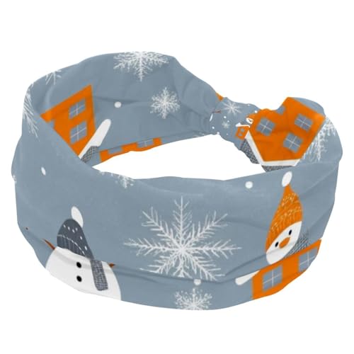 Weihnachten Schneemann Breite Stirnbänder Haarbänder für Frauen Dehnbares Stirnband Elastische Kopfwickel Haarschmuck Verdrehtes Kreuz Haarband von RODAILYCAY
