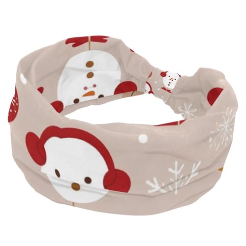Weihnachten Schneemann Stretch Sport Stirnband für Frauen Weiches Stirnband Rutschfestes Haarband Haarschmuck Twist Geknotet Hairwrap von RODAILYCAY