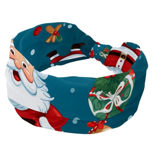 Weihnachten Weihnachtsmann Damen Stirnbänder Verdrehtes Kreuz Haarband Weiche Schweiß Haarbänder Elastisch Breit Stirnband Haarschmuck von RODAILYCAY