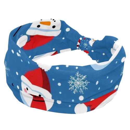 Weihnachts-Schneeflocken-Schneemann-Stirnbänder für Damen, Workout, gedrehte Knoten, dehnbare Haarbänder, rutschfest, Yoga, Sport, Turban-Kopfwickel von RODAILYCAY