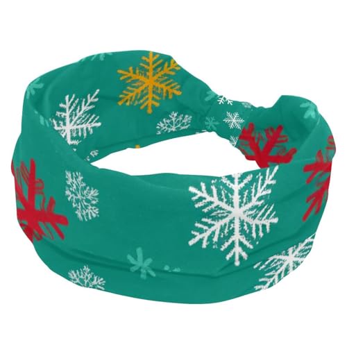 Weihnachts-Schneeflocken-Stirnbänder für Frauen und Mädchen, modisches Stirnband, Criss Twisted Haarband, breiter Kopfwickel, Haarschmuck von RODAILYCAY