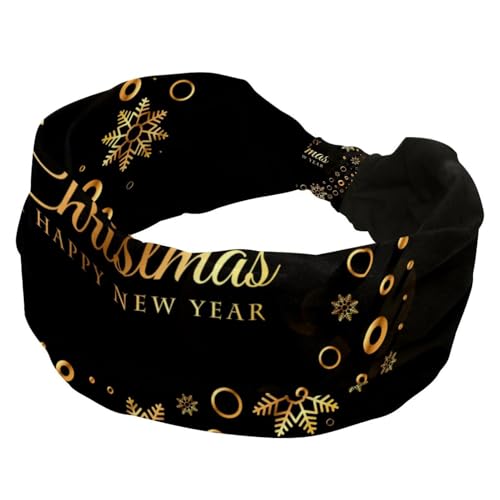 Weihnachts-Schneeflockenkranz, weiche, breite Stirnbänder, Stirnband für Damen, rutschfeste Workout-Haarbänder für Yoga, Fitness, Reisen, Fitnessstudio, Haar-Zubehör von RODAILYCAY