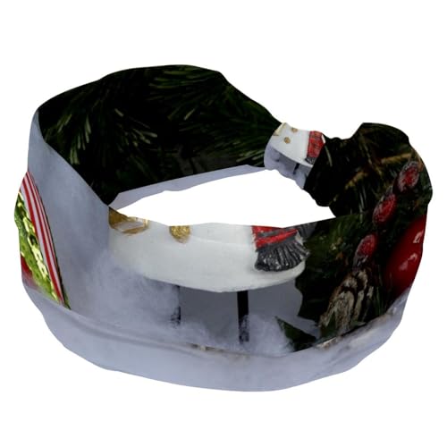 Weihnachts-Schneemann-Stirnbänder für Damen und Mädchen, breites Stirnband, geknotetes Kreuz-Turban-Stirnband, rutschfestes Haarband für Yoga, Workout, Laufen von RODAILYCAY