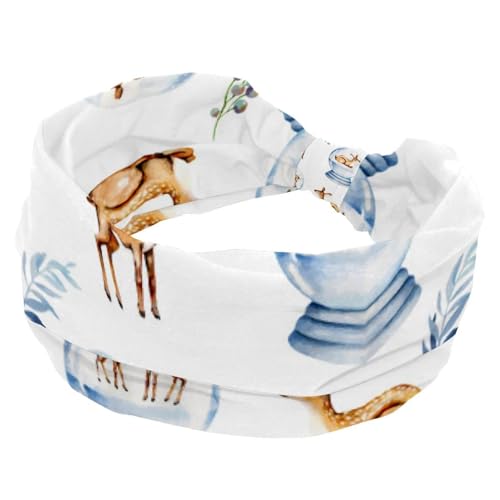 Weihnachts-Stirnbänder für Damen und Mädchen, breites Stirnband, geknotetes Kreuz-Turban-Stirnband, rutschfestes Haarband für Yoga, Workout, Laufen von RODAILYCAY