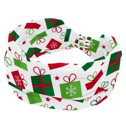 Weihnachts-Stirnbänder für Frauen und Mädchen, breites Stirnband, geknotetes Kreuz-Turban-Stirnband, rutschfestes Haarband für Yoga, Workout, Laufen von RODAILYCAY