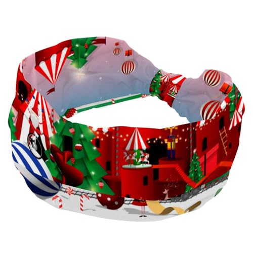 Weihnachts-Stirnband für Damen, weiche, breite Stirnbänder, rutschfeste Workout-Haarbänder für Yoga, Fitness, Reisen, Fitnessstudio, Haarschmuck von RODAILYCAY