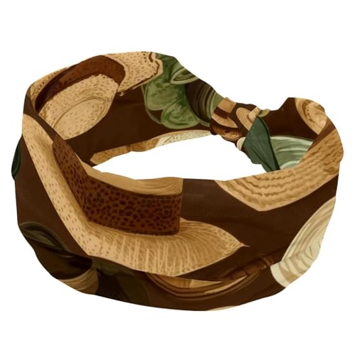 West Style Cowboyhüte Muster Vintage Hintergrund Mode Stirnband Stirnbänder für Frauen Mädchen Criss Twisted Haarband Wide Head Wrap Haarschmuck von RODAILYCAY