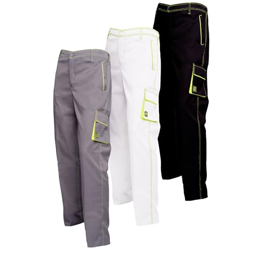 RODOPI Arbeitshose Construx-Lite leichte Arbeitshosen für Männer und Frauen Bundhose mit vielen Taschen Arbeitskleidung grau gelb Gr. 42-64 Handwerker von RODOPI