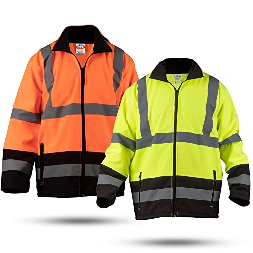 RODOPI SUNRISE-Reflex Softshell Arbeitsjacke Herren und Damen Gr.S-XXXL Reflektor Softshelljacke wasserdicht EN ISO 20471:2013 & EN ISO 13688:2013 Warnschutzjacke von RODOPI