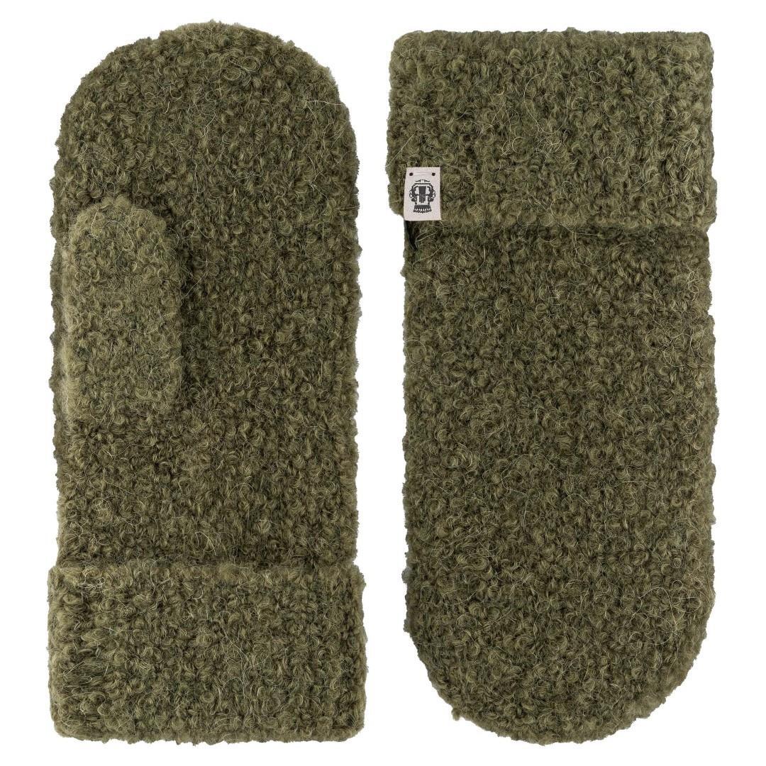 ROECKL - Damen Handschuhe Classic Bouclé Fäustlinge Moss Schlamm von ROECKL