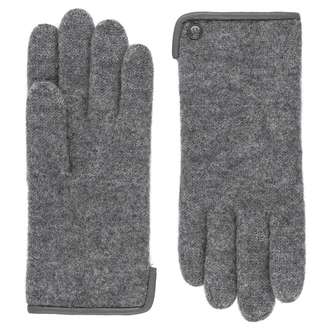 ROECKL - FELTED WOOL Damen Handschuh Walk Felted Wool Flanell Grau - Gr. - 6 von ROECKL