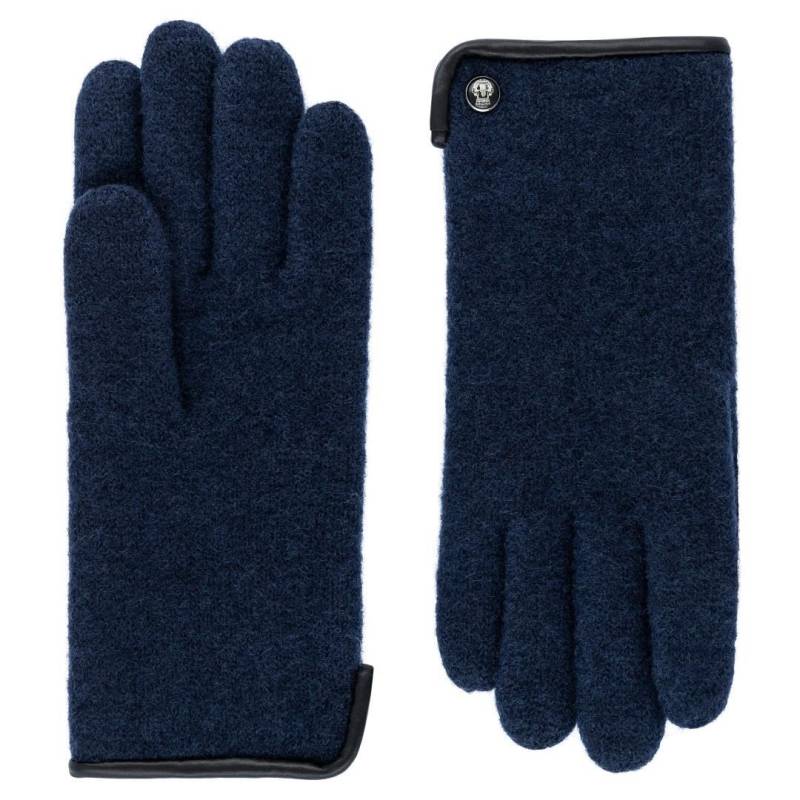 ROECKL - FELTED WOOL Damen Handschuh Walk Felted Wool Navy Blau - Gr. - 6 von ROECKL