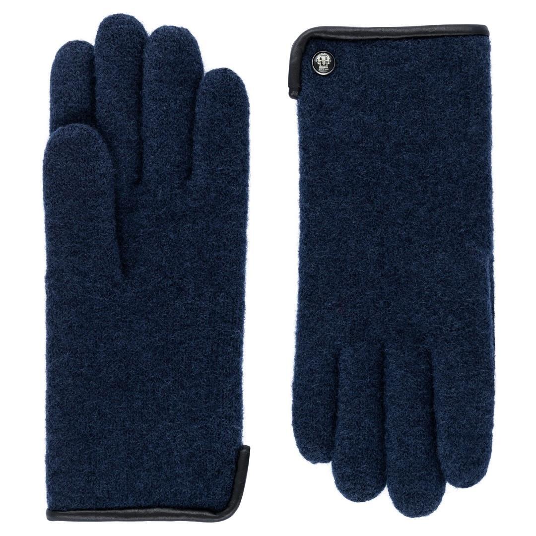 ROECKL - FELTED WOOL Damen Handschuh Walk Felted Wool Navy Blau - Gr. - 7 von ROECKL