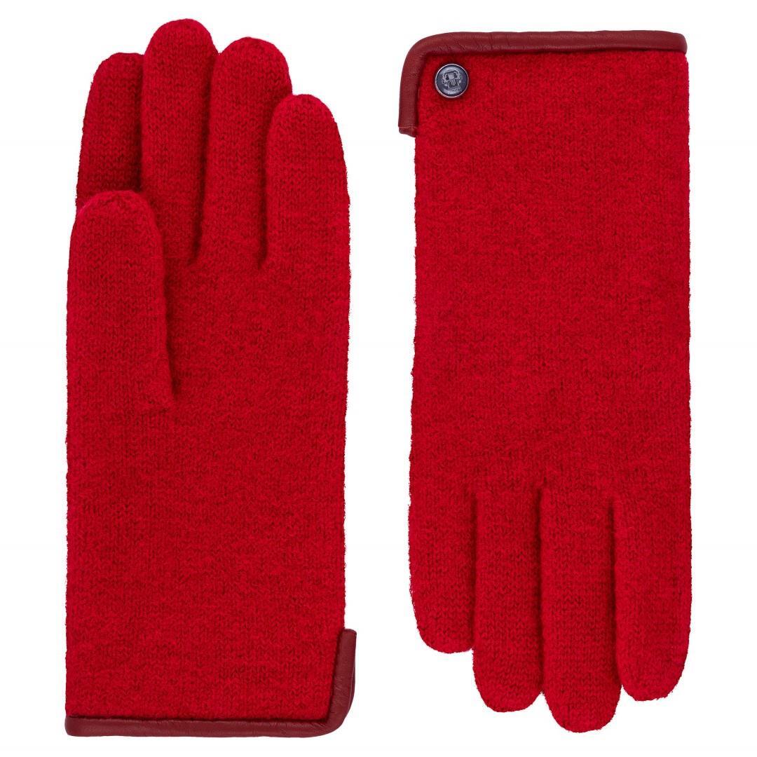 ROECKL - FELTED WOOL Damen Handschuh Walk Felted Wool Red Rot - Gr. - 6 1/2 von ROECKL