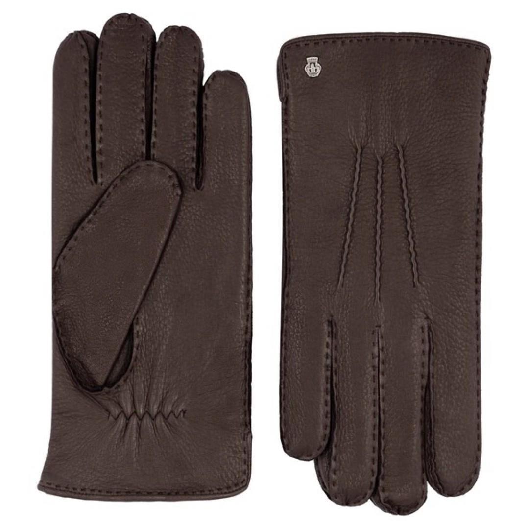 ROECKL - HIRSCH Herren Handschuh Cashmire Garmisch Coffee Kaffee - Gr. - 9 1/2 von ROECKL