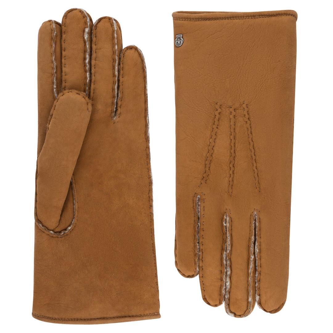 ROECKL - LAMM CURLY Damen Handschuh Lammy Aspen Hazelnut Cognac - Gr. - 7 von ROECKL